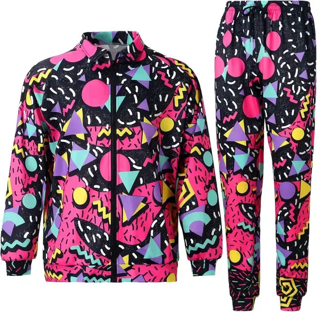 Unisex Geometric Pattern 100% Nylon Breathable Printed Drawstring Closure Sportswear Streetwear Long Sleeve