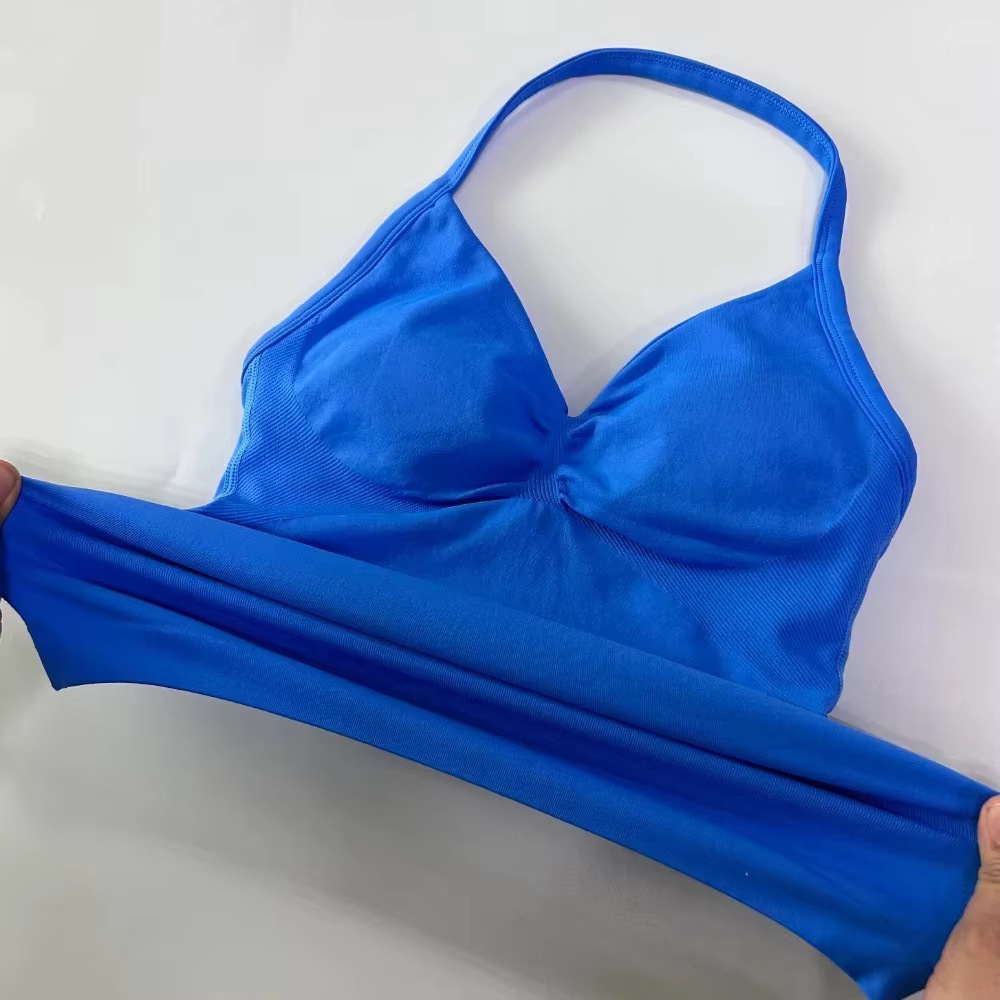 2pcs Gym Set for Women Backless Tank Tops Scrunch Seamless Shorts XL Fitness Activewear Breathable Workout Apparel Solid Summer