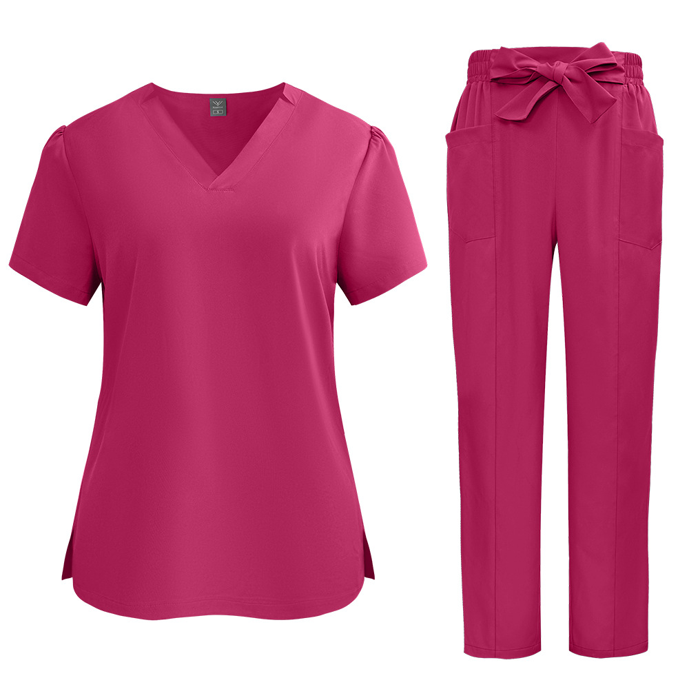 Ladies' Thin Comfortable Breathable Dobby Fabric Doctor Uniform Set ODM Supply Beauty Salons Maternity Centers Dental Clinics