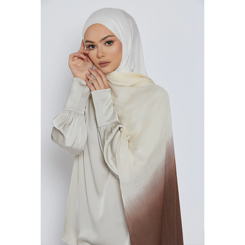 Custom Muslim High Quality Gradient Color Soft Hijab Modest Fashion Ombre Hijab