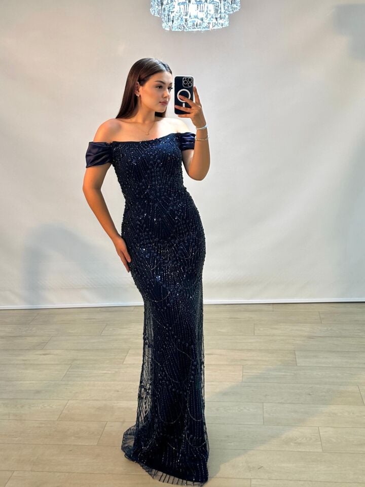 Luxury Red Modern Straight Fitted Evening Dress off Shoulder Long Gown Elegant Party Navy Blue Black Custom Design