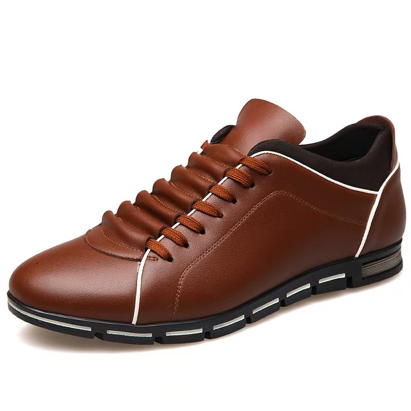 Men's Genuine Leather Breathable Mesh Slip-On Casual Sports Business Multifunctional Soft Sole Wearable Commuting Shoes