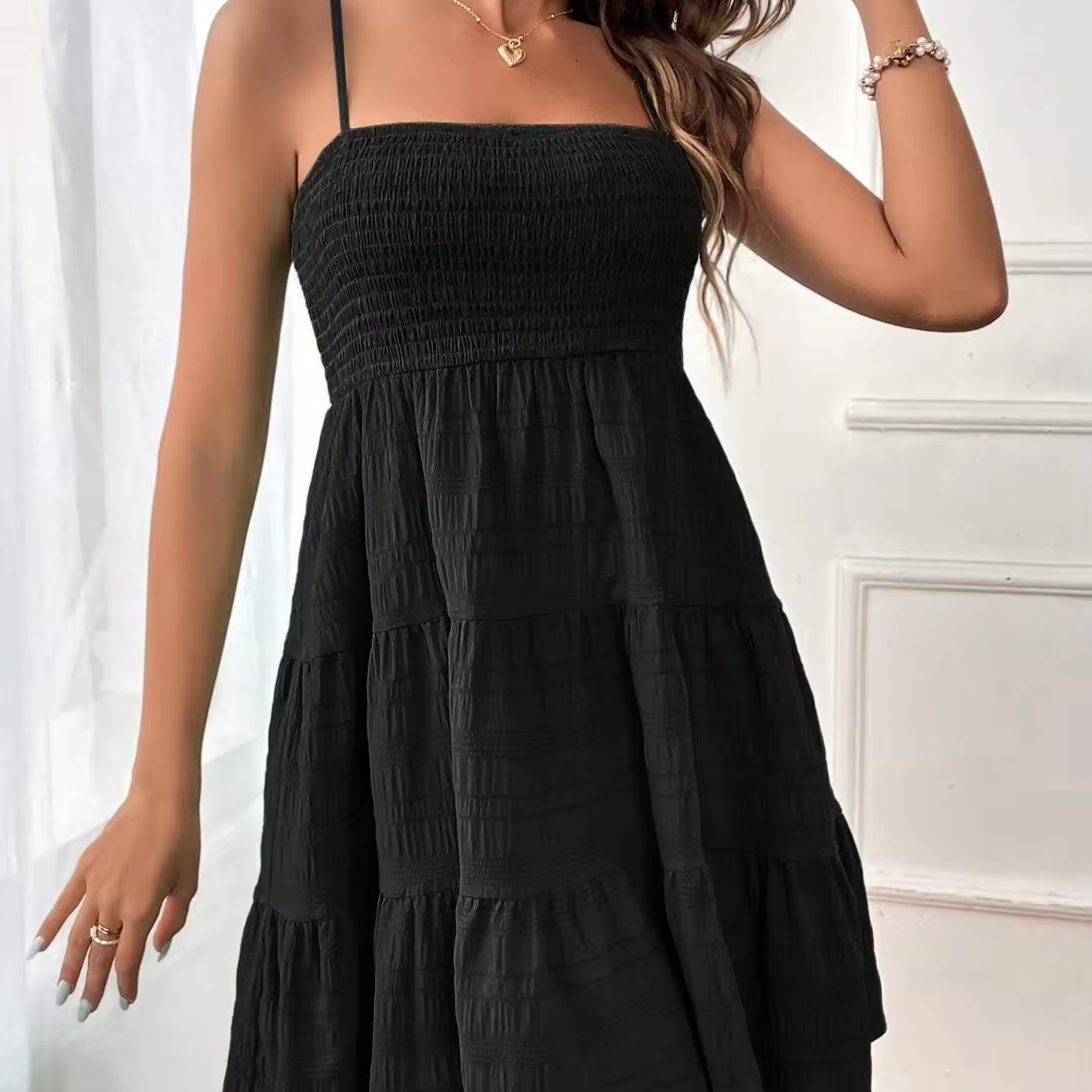 Cotton Dresses Women Long Maxi Summer Chic One Line Neck Dress for Women s Summer 2024 in European and American Style