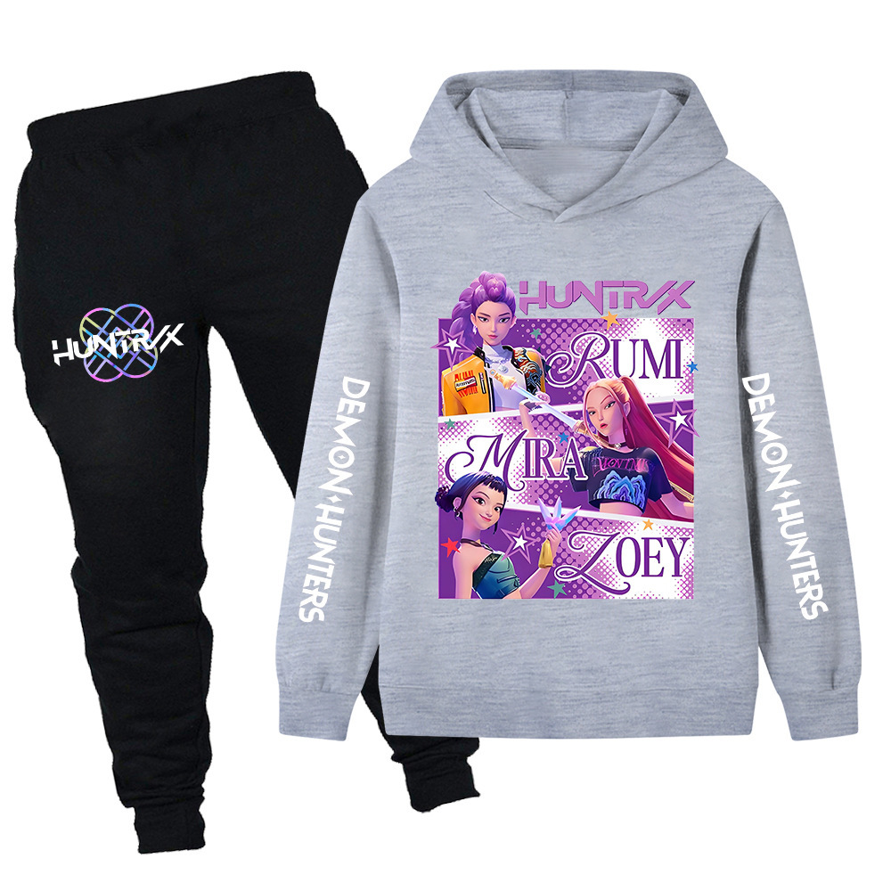 Cross-Border Maternity Set Kpop Girls' Sweatshirt Hoodie + Pants Polyester