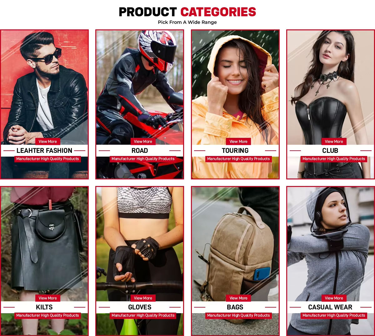 Product Categories Grid