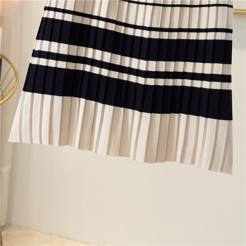 New Arrival 2021 Wholesale High Waist Pleated Sweater Long Skirt for Winter
