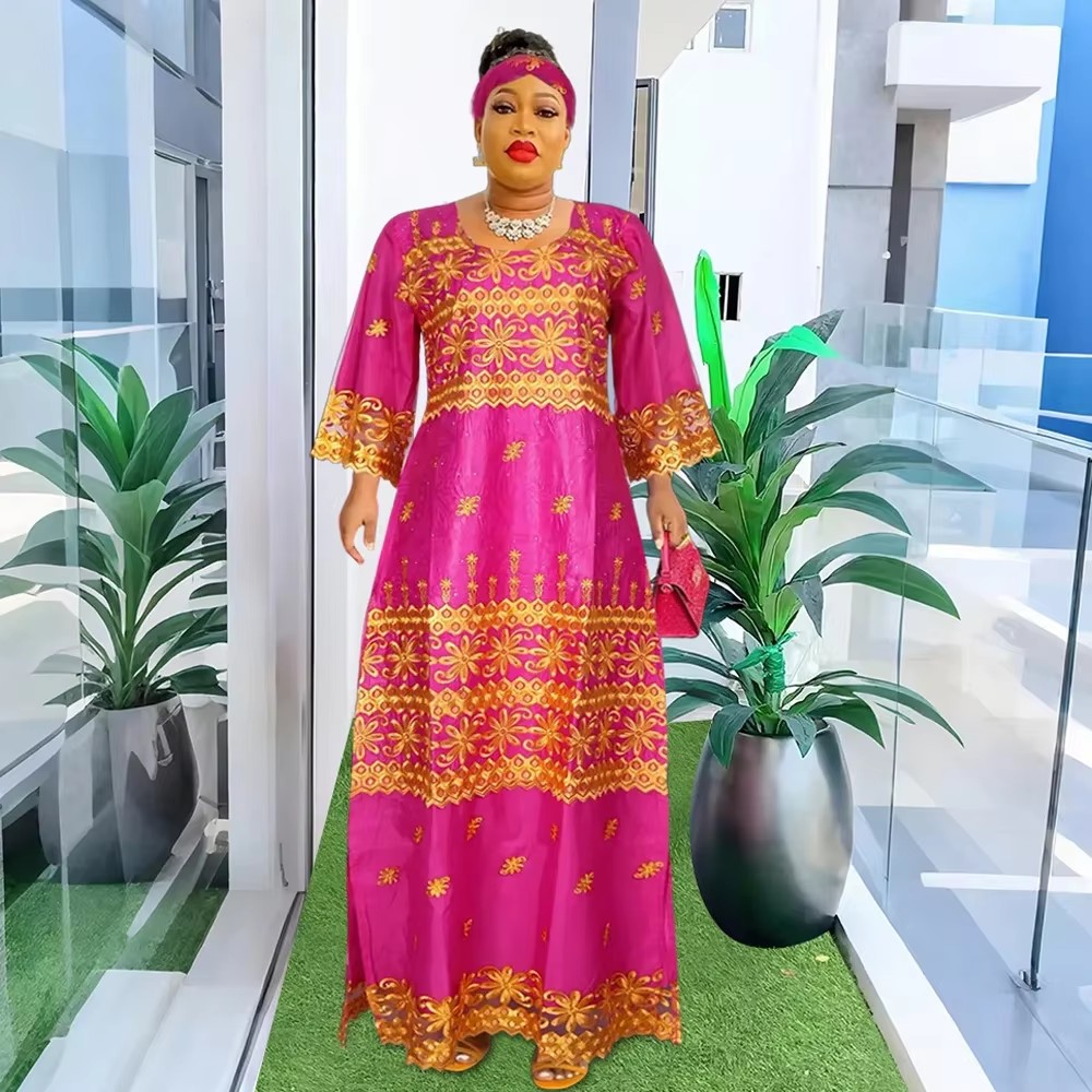 African Clothes for Women 2024 Plus Size African Dashiki Ankara Print Robe Bazin Design Wax Wedding Party Dresses