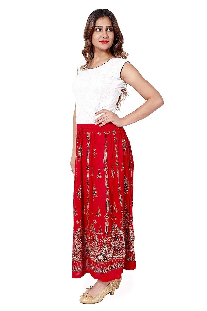 Women's Rayon Maxi Bollywood Skirts Sequins Skirt Boho Belly Dance Hippie Gypsy Rayon Long Sequin Skirt