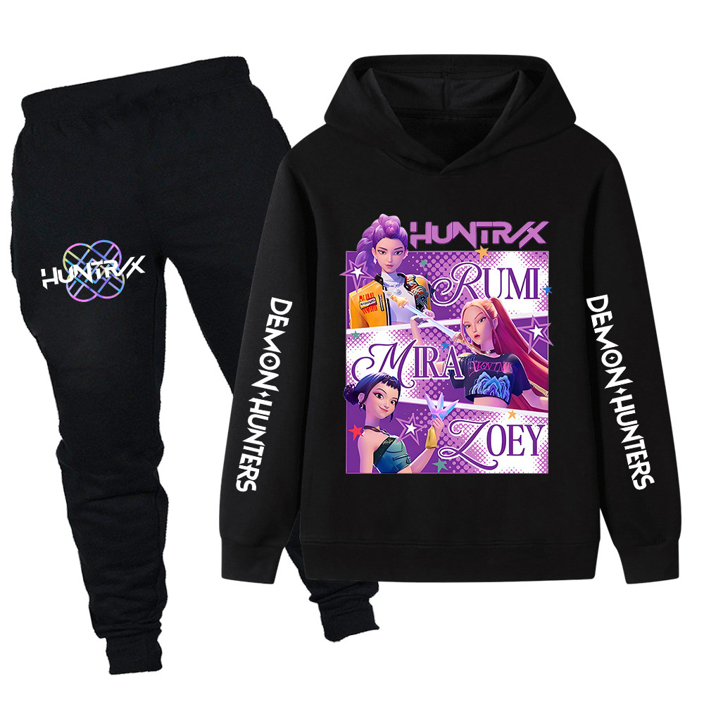 Cross-Border Maternity Set Kpop Girls' Sweatshirt Hoodie + Pants Polyester