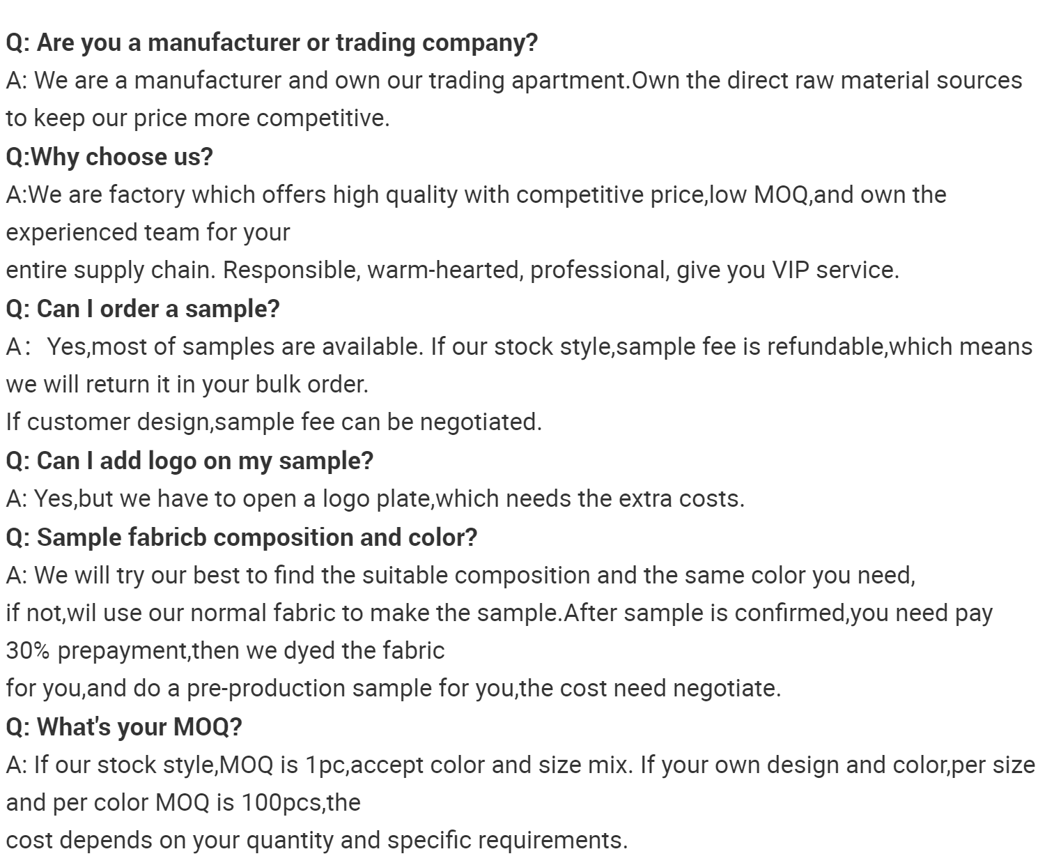 FAQ Overview