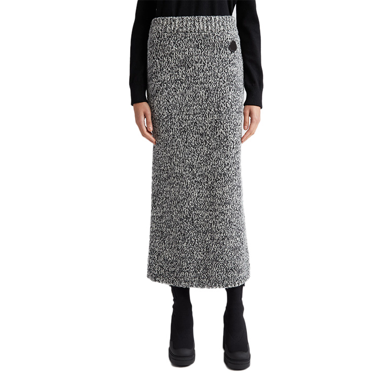Wholesale Custom Logo OEM &amp; ODM Elegant Cozy Maxi Pencil Wool Cotton Blend Knit Women's Sweater Skirt