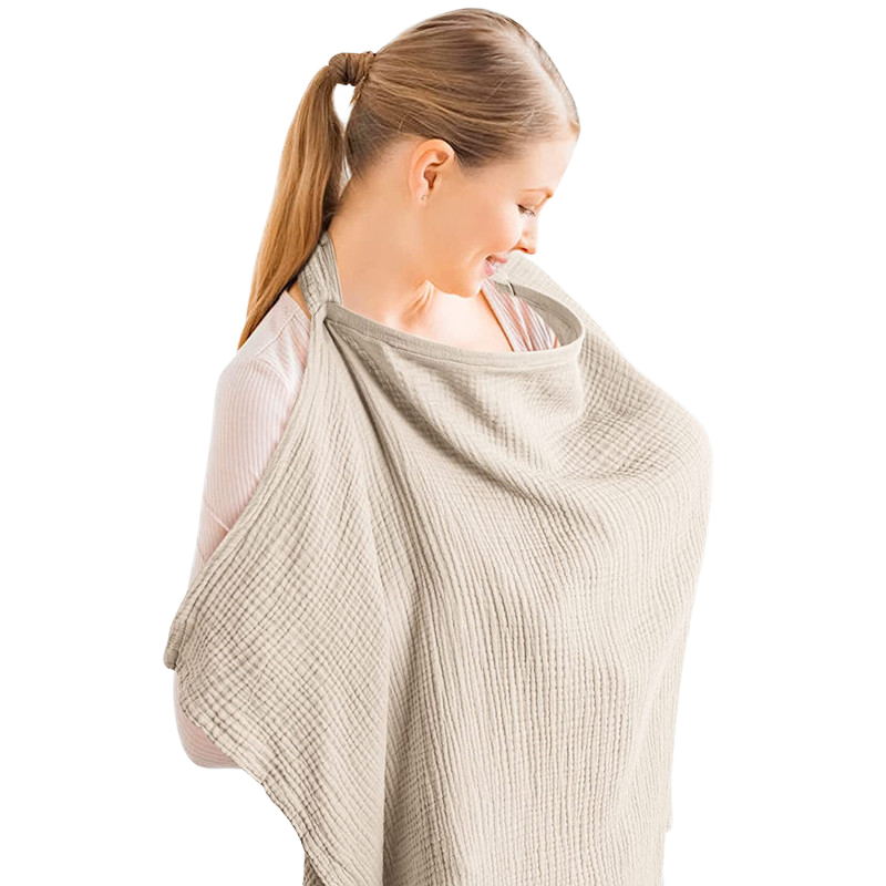 Cotton Gauze Comfortable Nursing Shawl Soft Adjustable Breastfeeding Cover for Maternity Clothing