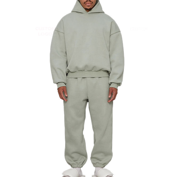 Custom Tracksuit Men Embroidered Hoodie Jogger Set Oversized Pullover Hoodies Sweatpants For Unisex