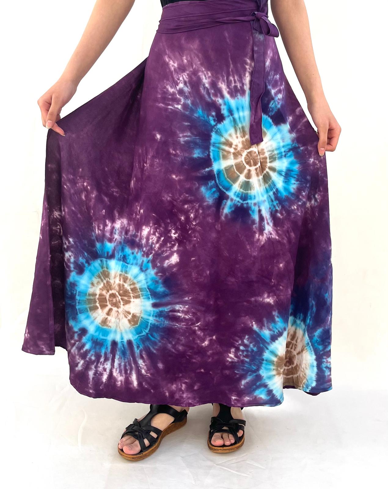 High Quality 100% Viscose Women's Sunburst Print Summer Beach Ethnic Wrap Casual Soft Eco-Friendly Breathable Quick Dry Skirt