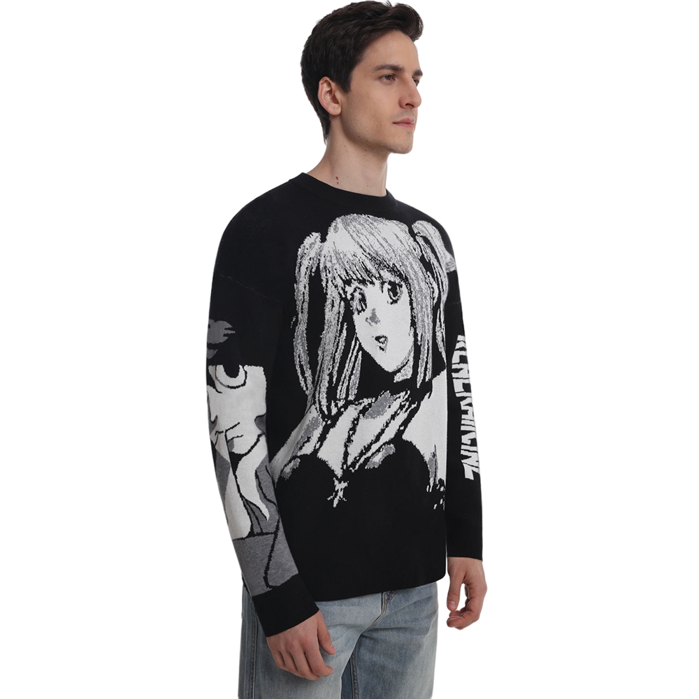 Custom LOGO Men Sweater Pullover Jacquard Pattern Knitwear Winter Crewneck Knitted Jumper Cotton Designer Custom Knit Sweater
