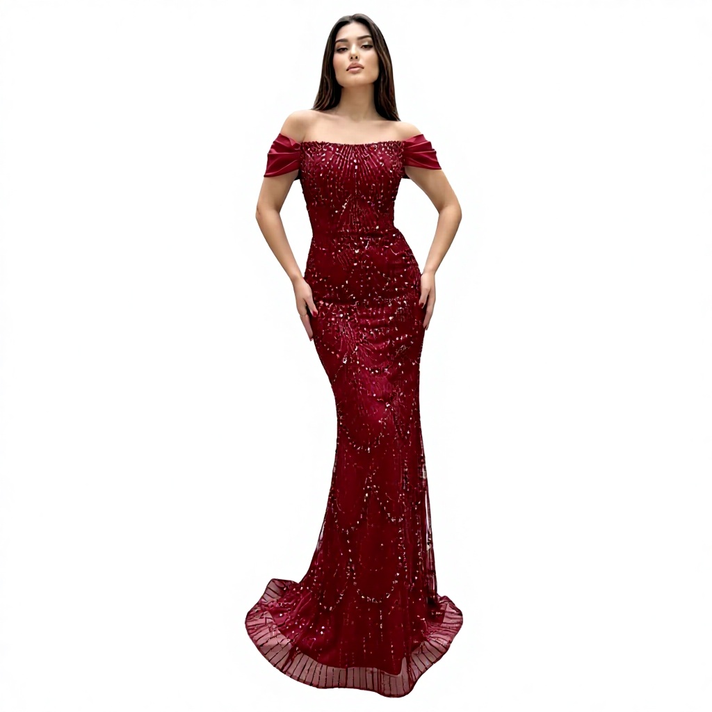 Luxury Red Modern Straight Fitted Evening Dress off Shoulder Long Gown Elegant Party Navy Blue Black Custom Design