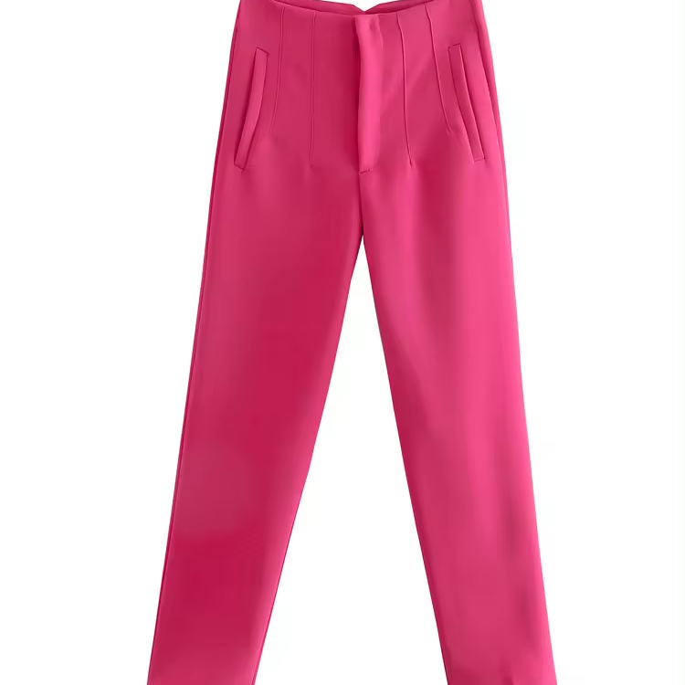 Hot Sale 33 Colors High Quality Women's Slim Knitting Trousers Long Pants with High Waisted Bottom Casual Fit Flat Front Style