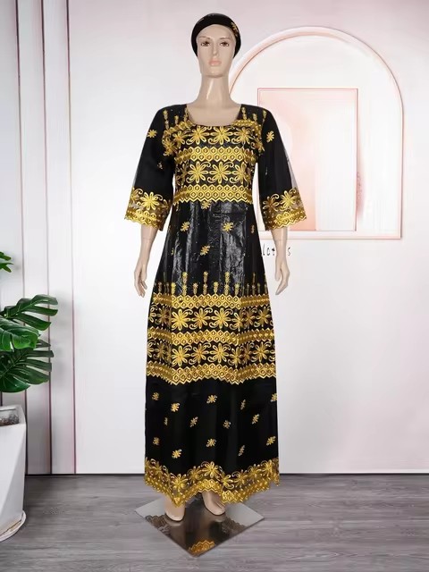 African Clothes for Women 2024 Plus Size African Dashiki Ankara Print Robe Bazin Design Wax Wedding Party Dresses