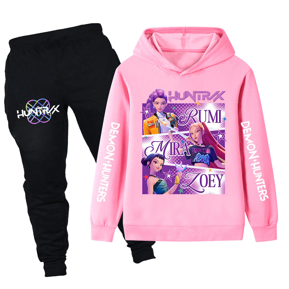 Cross-Border Maternity Set Kpop Girls' Sweatshirt Hoodie + Pants Polyester