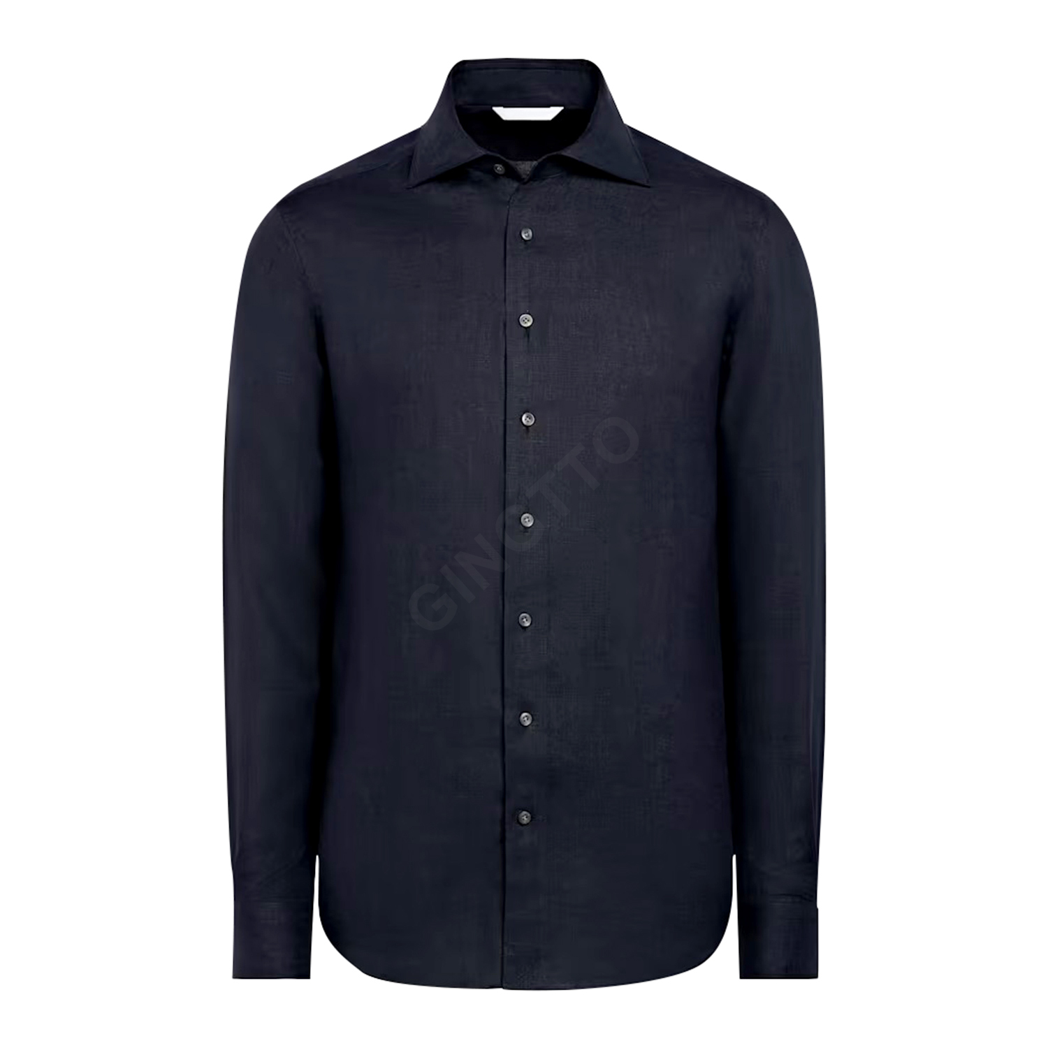 Wholesale Linen Cotton Summer Breathable Custom Logo Long Sleeve Shirts Men