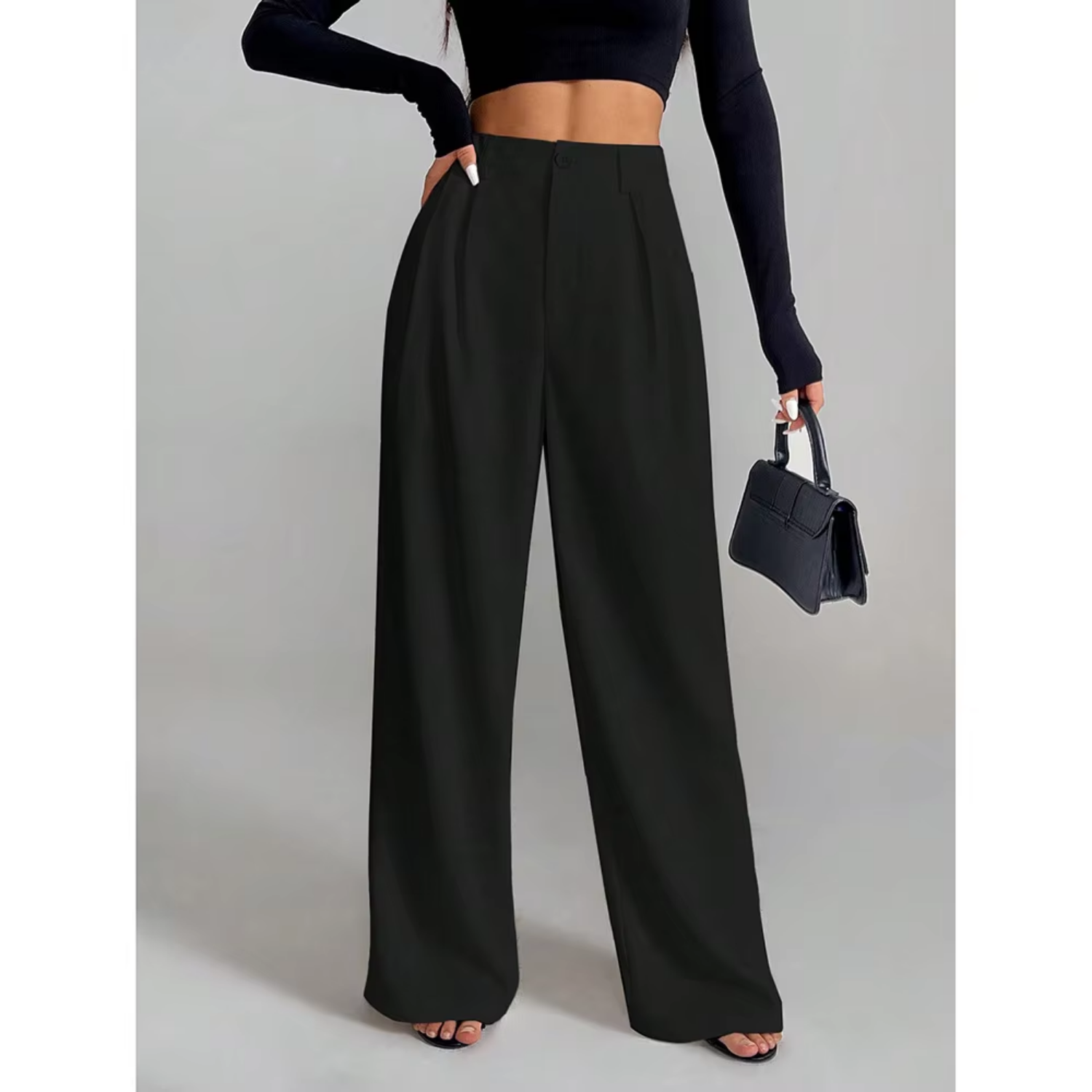 Women's High Waist Wide Leg Loose Pants Fashion Style