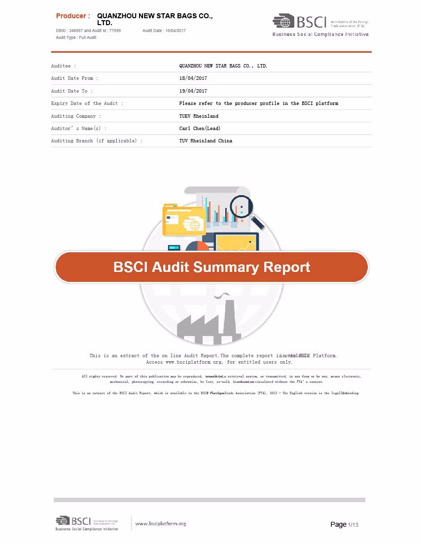 Certification or quality proof 1