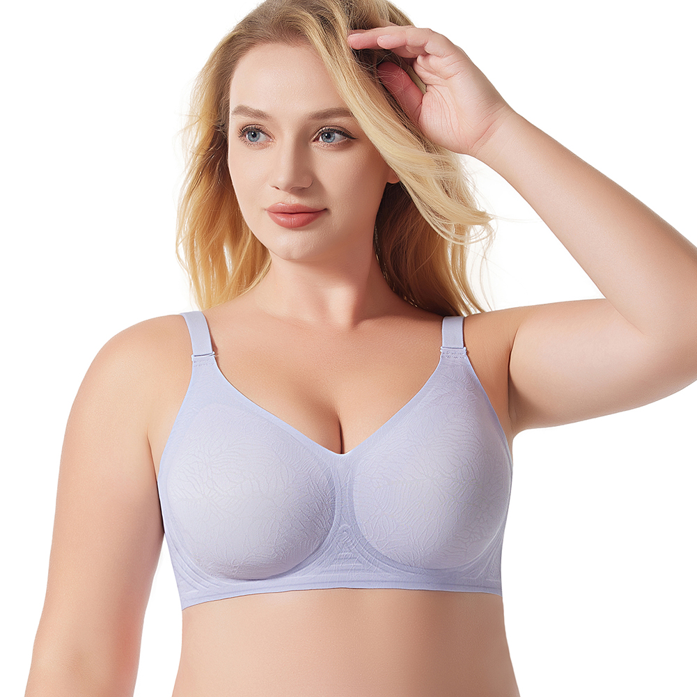 Plus Size Women's Thin Cup Seamless Breathable Jelly Halter Bra