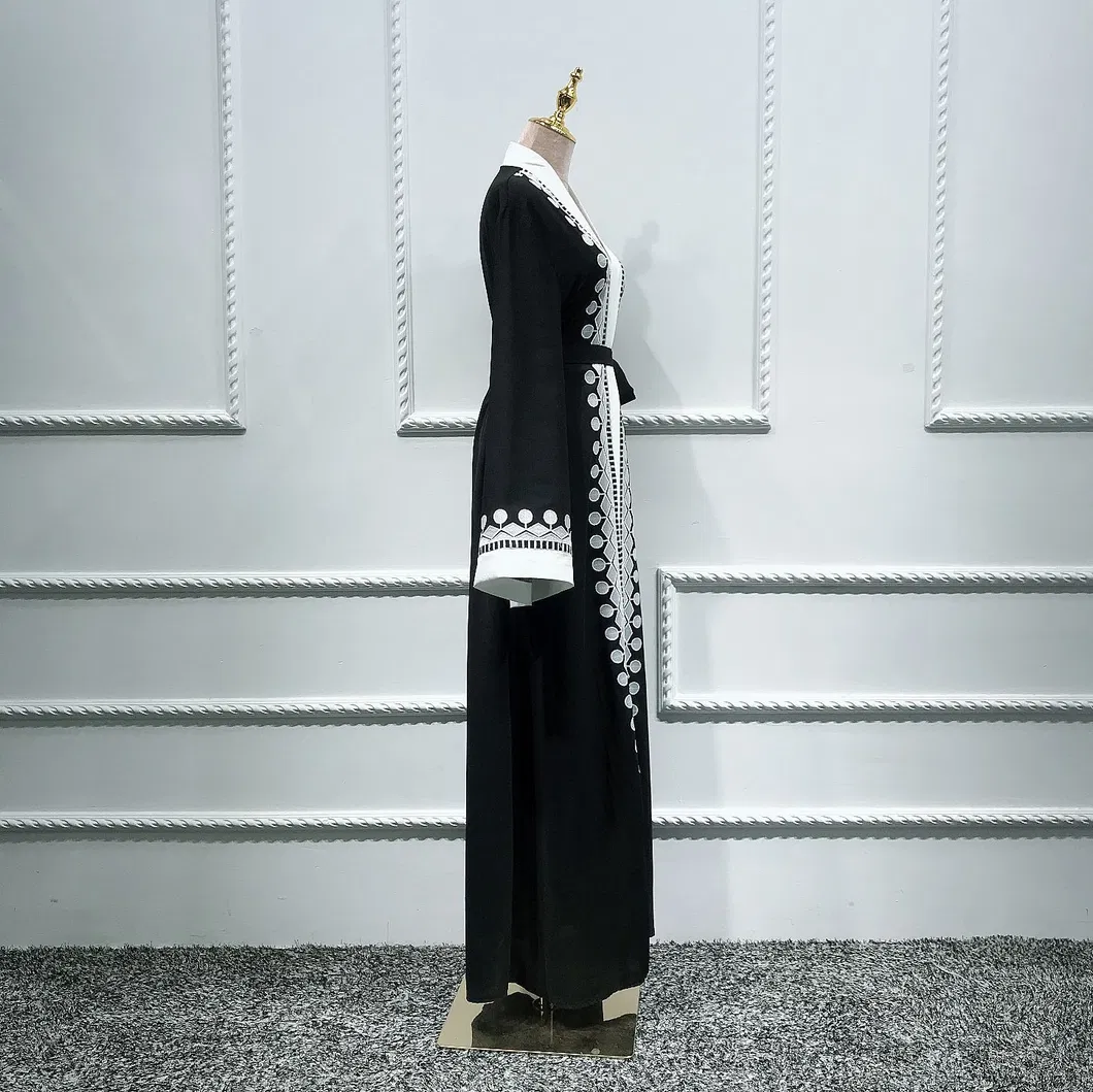 Fashion Wholesale Saudi Dubai Abaya Niqab Black Lace Modern Kimono Islamic Women Clothing Ladies Dress Modest Clothes for Muslim