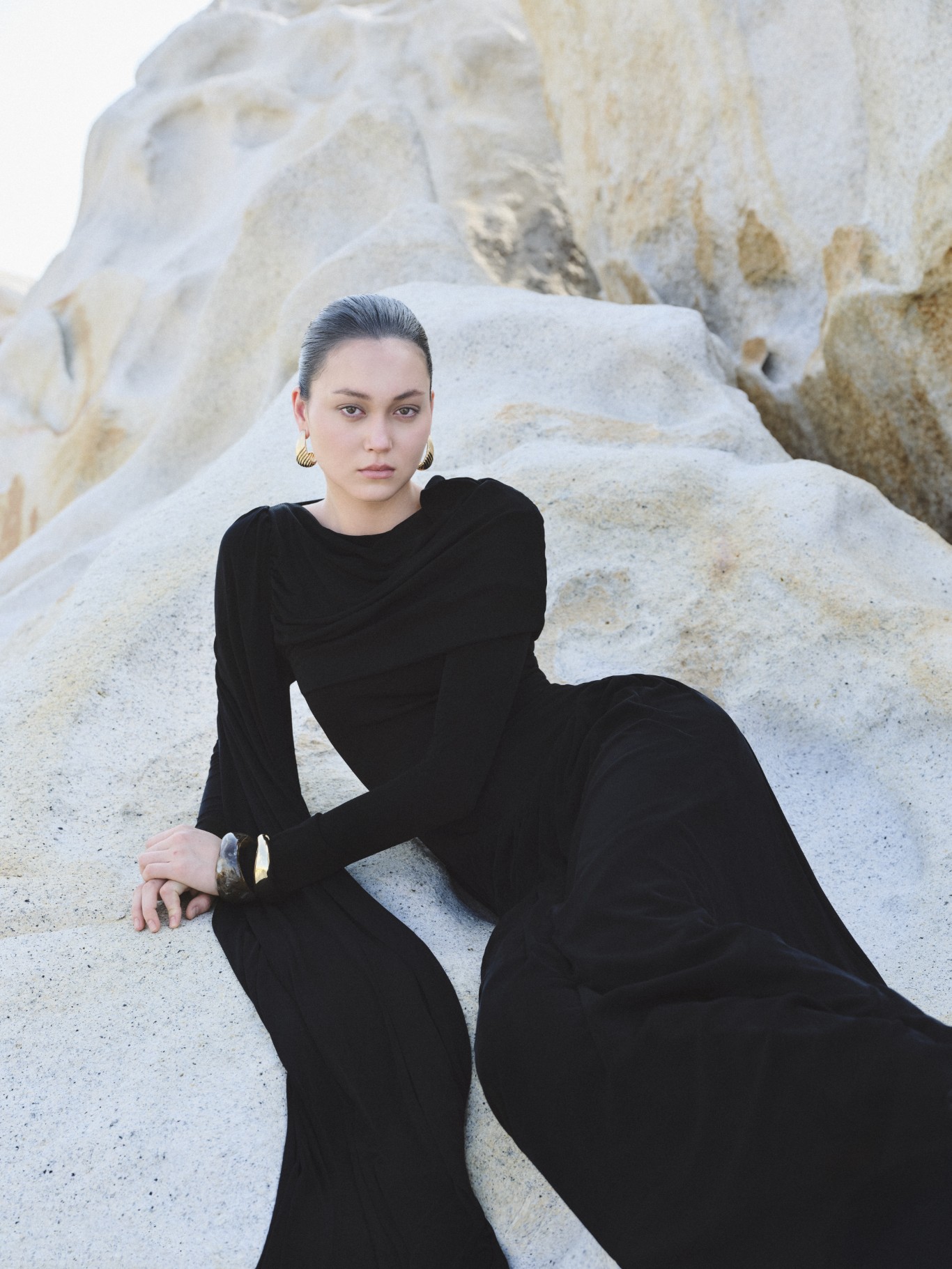 Danny Draped Long Dress Styling View 2