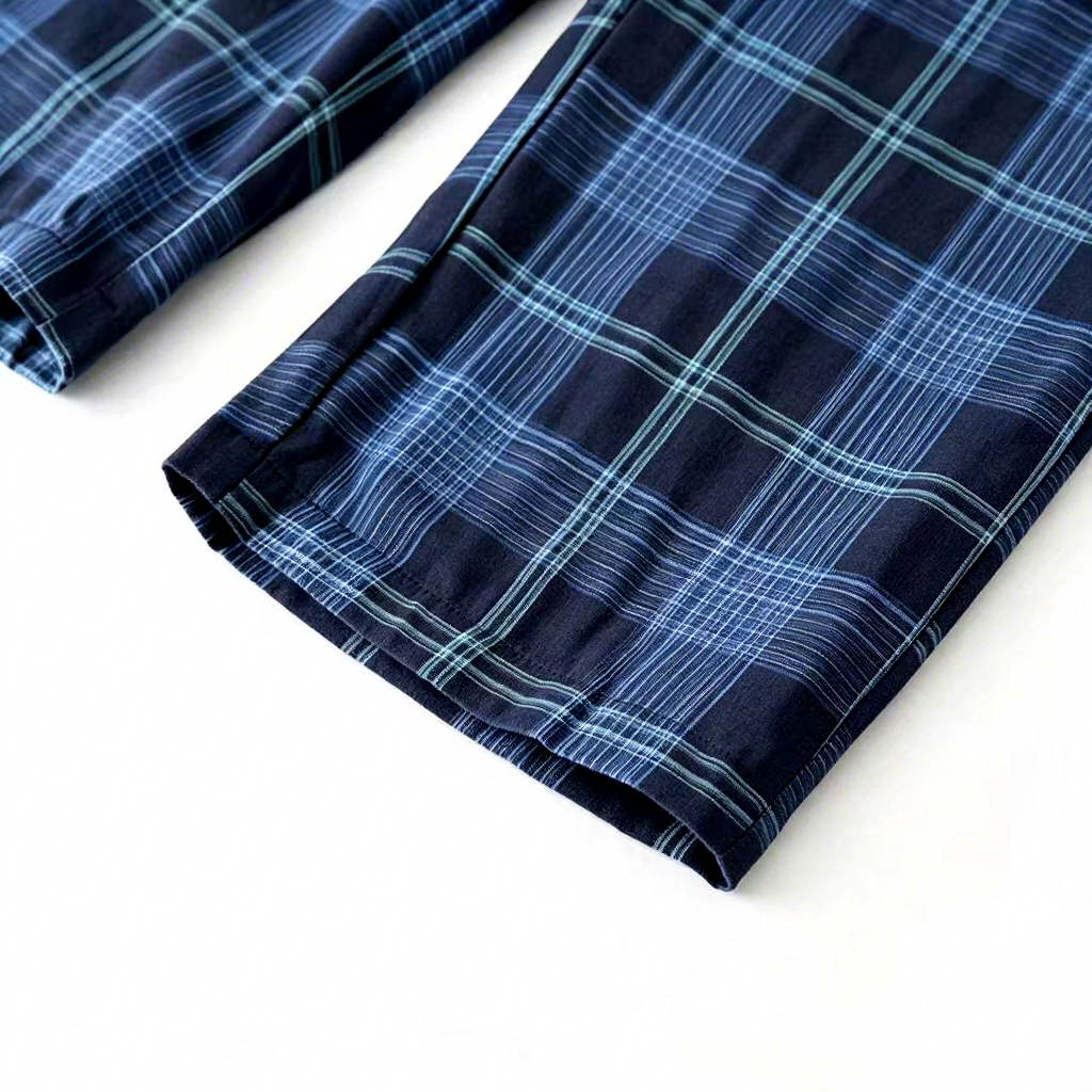 Custom Plaid Pajama Pants Men Cotton Lounge Trousers In Stock Fabric Low MOQ OEM Manufacturer