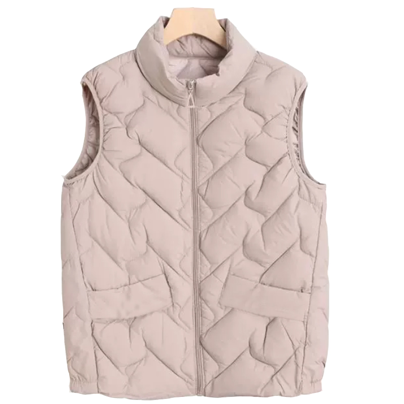 Trendy Women's Outerwear with 100% Polyester Padding and Lining, Women Sleeveless Puffer Jacket Quilted Vest