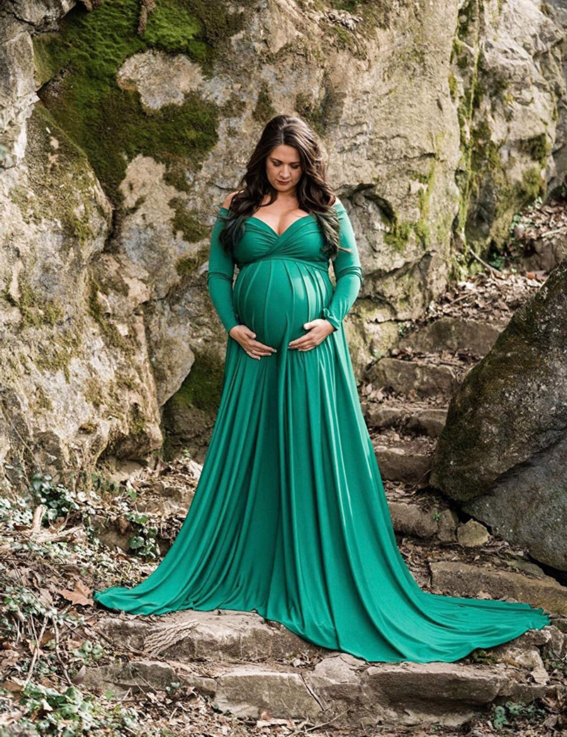 Maternity Dress for Photography Maternity Clothes Clothing Dress Gown for Photo Shoot Pregnant Pregnancy Clothing Dress