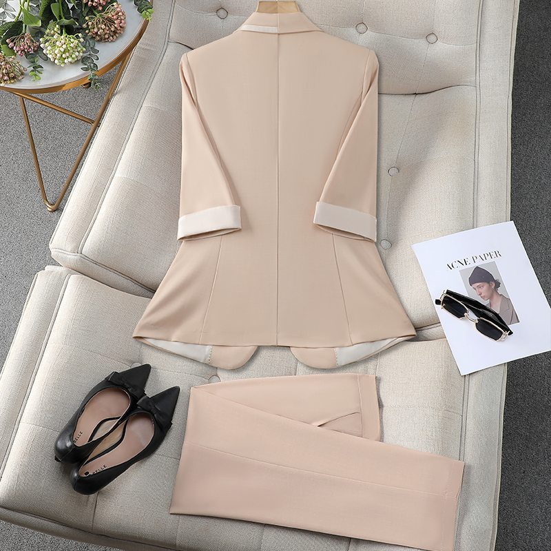 Women's Coat and Trousers Suit Office Breathable Women's Designer Professional Dress Business Work Clothes Two-piece Suit