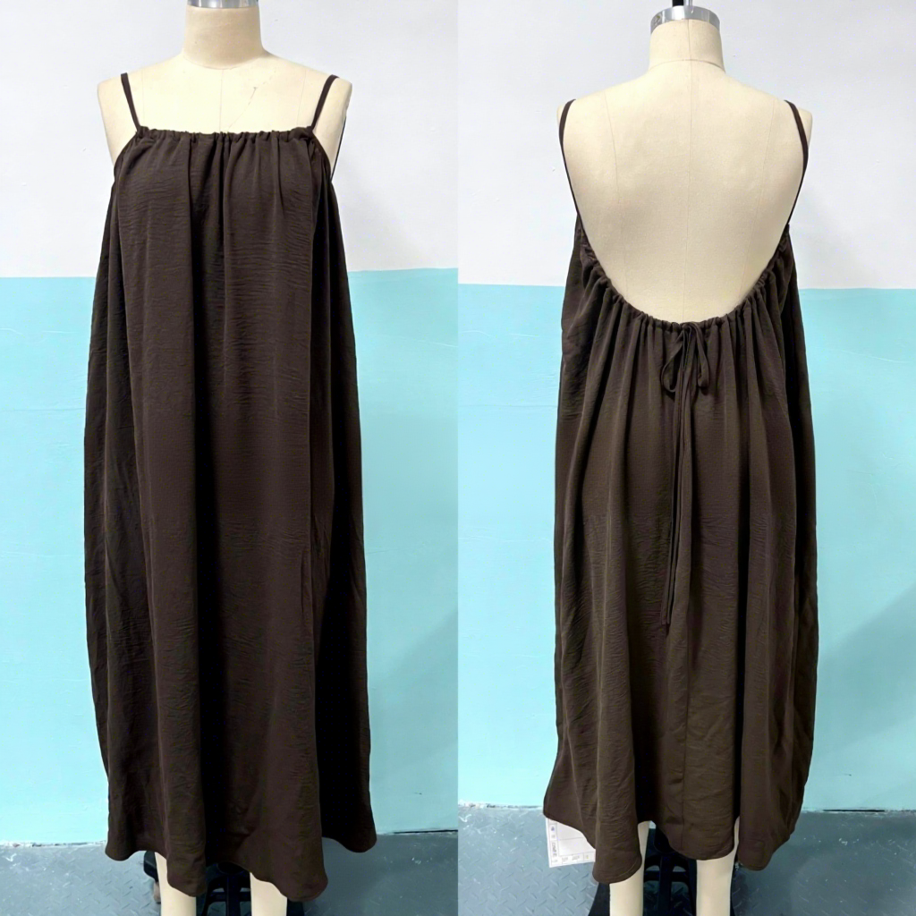 2026 Summer Women's Solid Color Halter Loose Maxi Dresses Pleated Women Sleeveless Elegant Backless Beach Holiday Long Dress