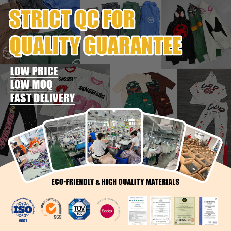 OEM Streetwear Custom Embroidery Print Two Piece Clothing Pant and Vest Matching Outfits Set Baggy Stacked Tracksuit for Men