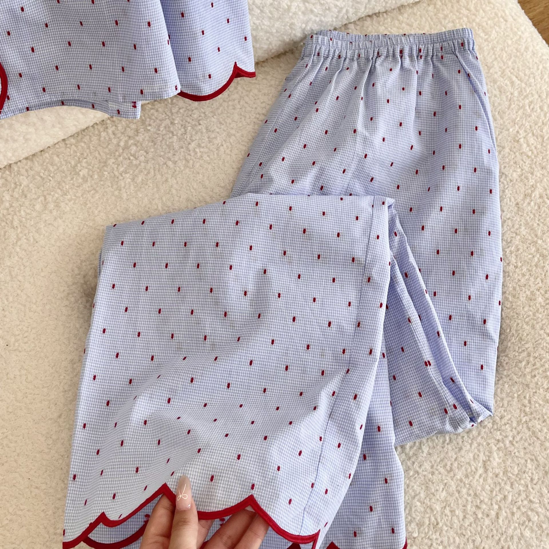 Sleepwear Women French Style Long Sleeve Pajamas Women Spring Autumn Pants Homewear Set
