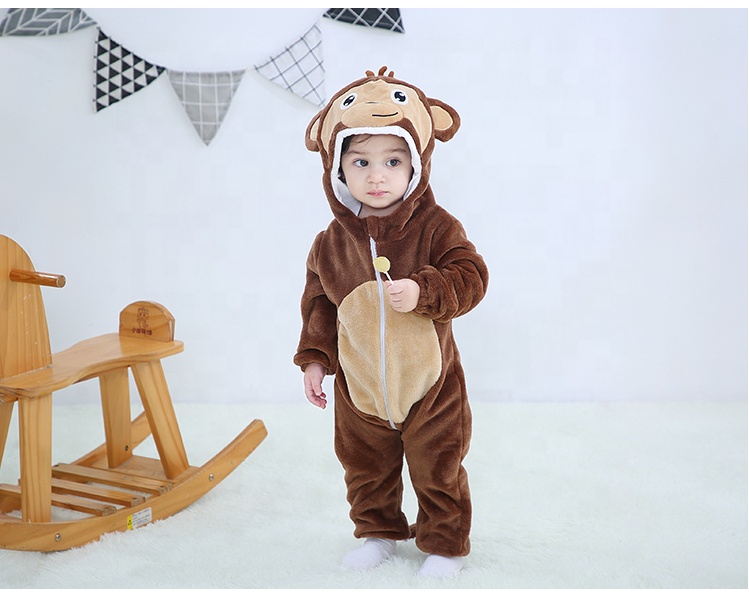 Michley 3D Cartoon Wholesale Baby Rompers Newborn Outdoor Clothing Autumn and Winter Thicker Baby Onesies Clothes