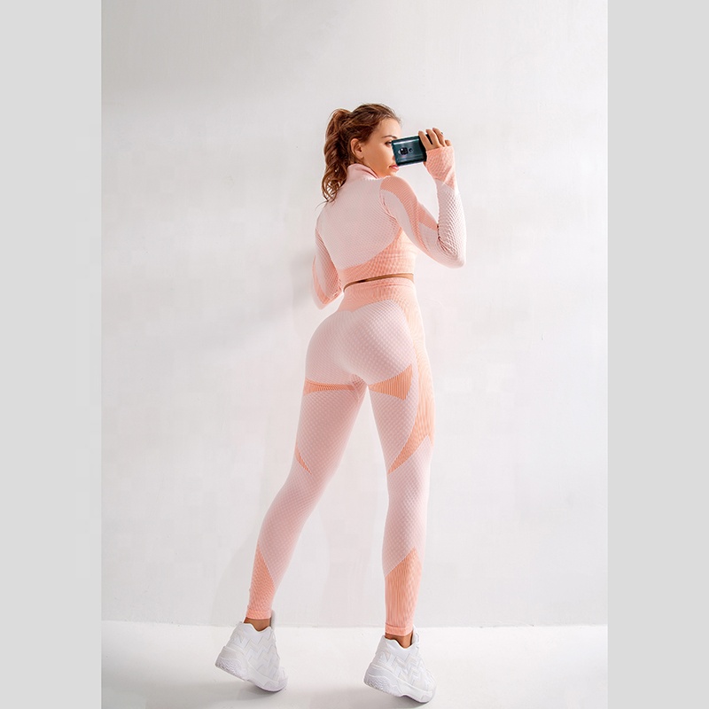 Plus Size Wome Clothing 2 Piece Legging Workout Ladies Set Seamless Wholesale Fitness Yoga Wear Gym Yoga Set