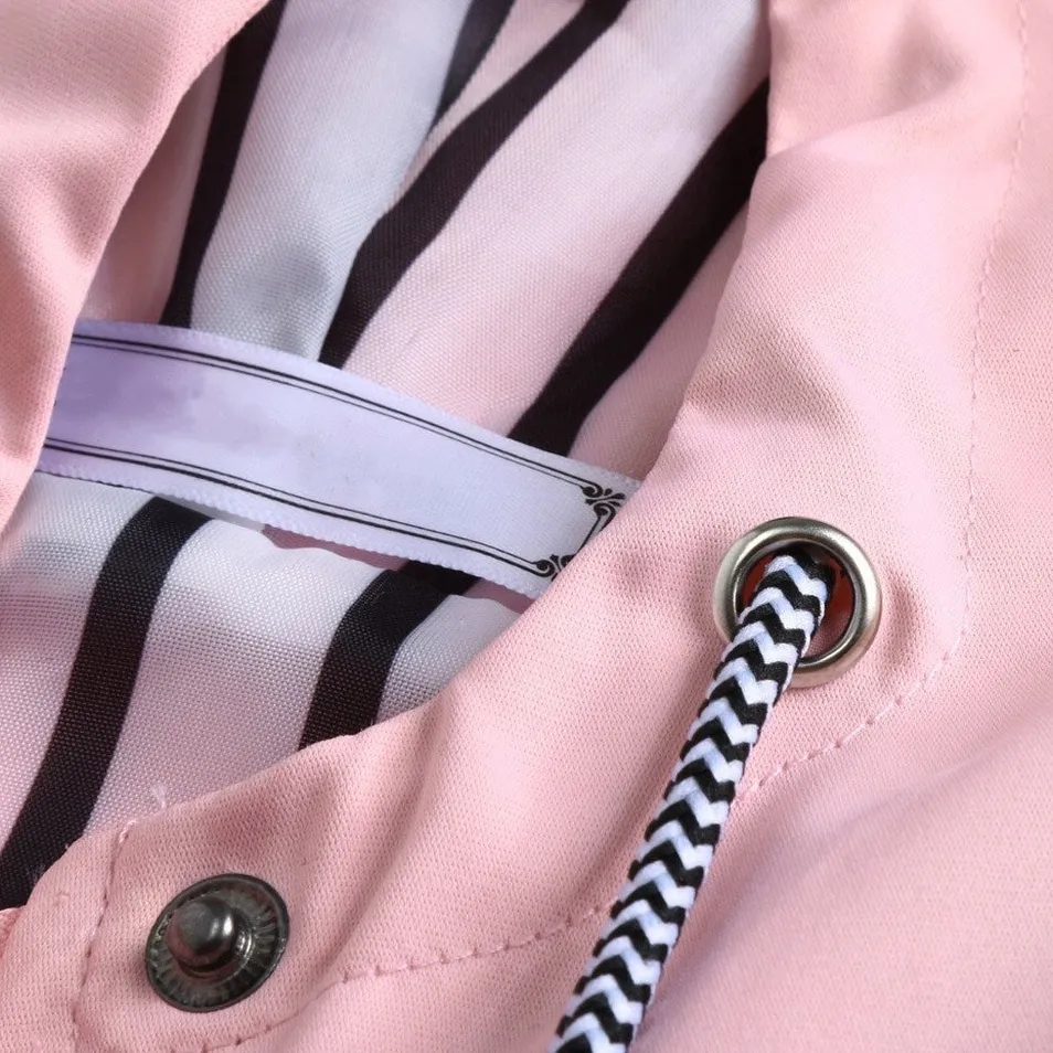 Fashionable Waterproof Windbreaker Jacket PU Raincoat Women's Outerwear