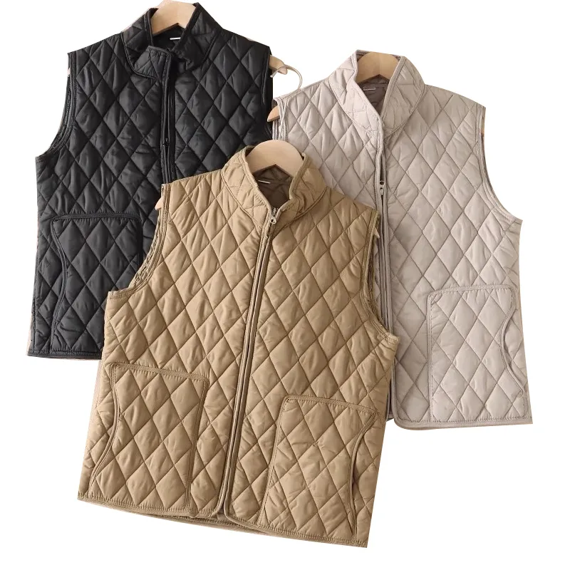 Quilted Stand Collar Vest Style 1