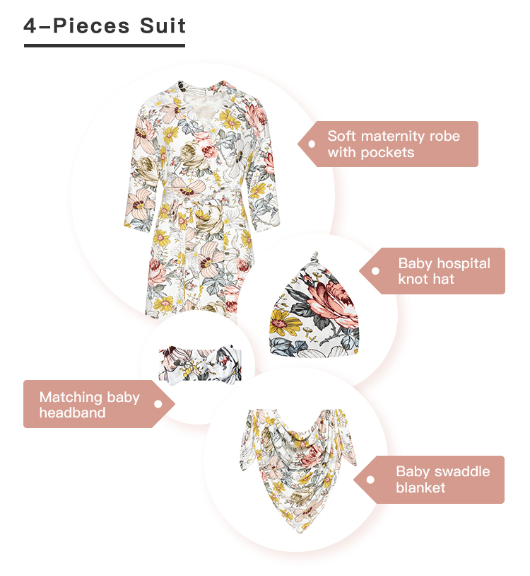 Maternity Robe and Baby Wrap Set