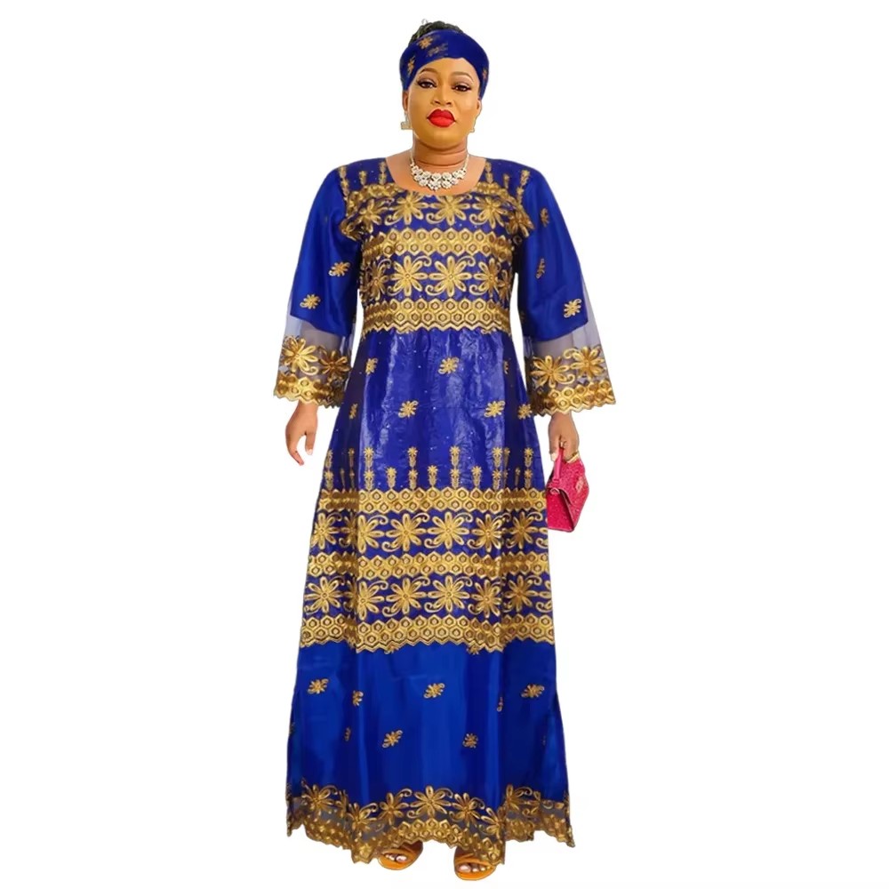 African Clothes for Women 2024 Plus Size African Dashiki Ankara Print Robe Bazin Design Wax Wedding Party Dresses