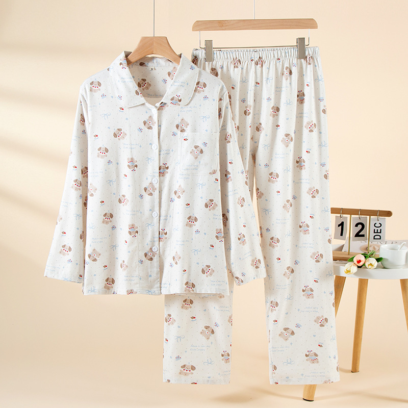 Women Pajamas Set Soft Loungewear Luxury Cotton Pajamas for Women 2-Piece Short Sleeve Sleepwear Set Comfortable Nightwear
