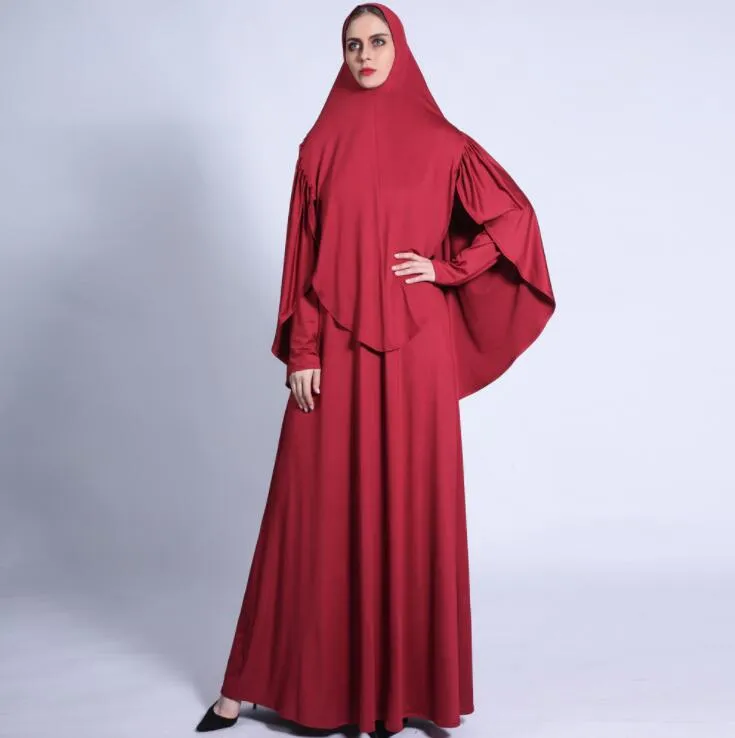 Muslim Women Hijab Dress Two Pieces Abaya Front
