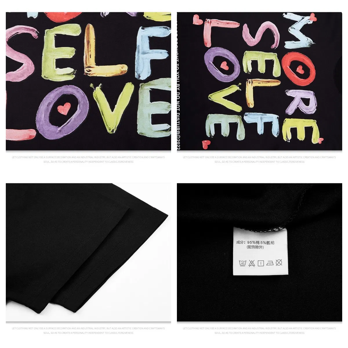 New Design Luxury Quality 95%Cotton 5%Spandex Loose Fit Little Drop Shoulder Brand Printed High Street Clothes