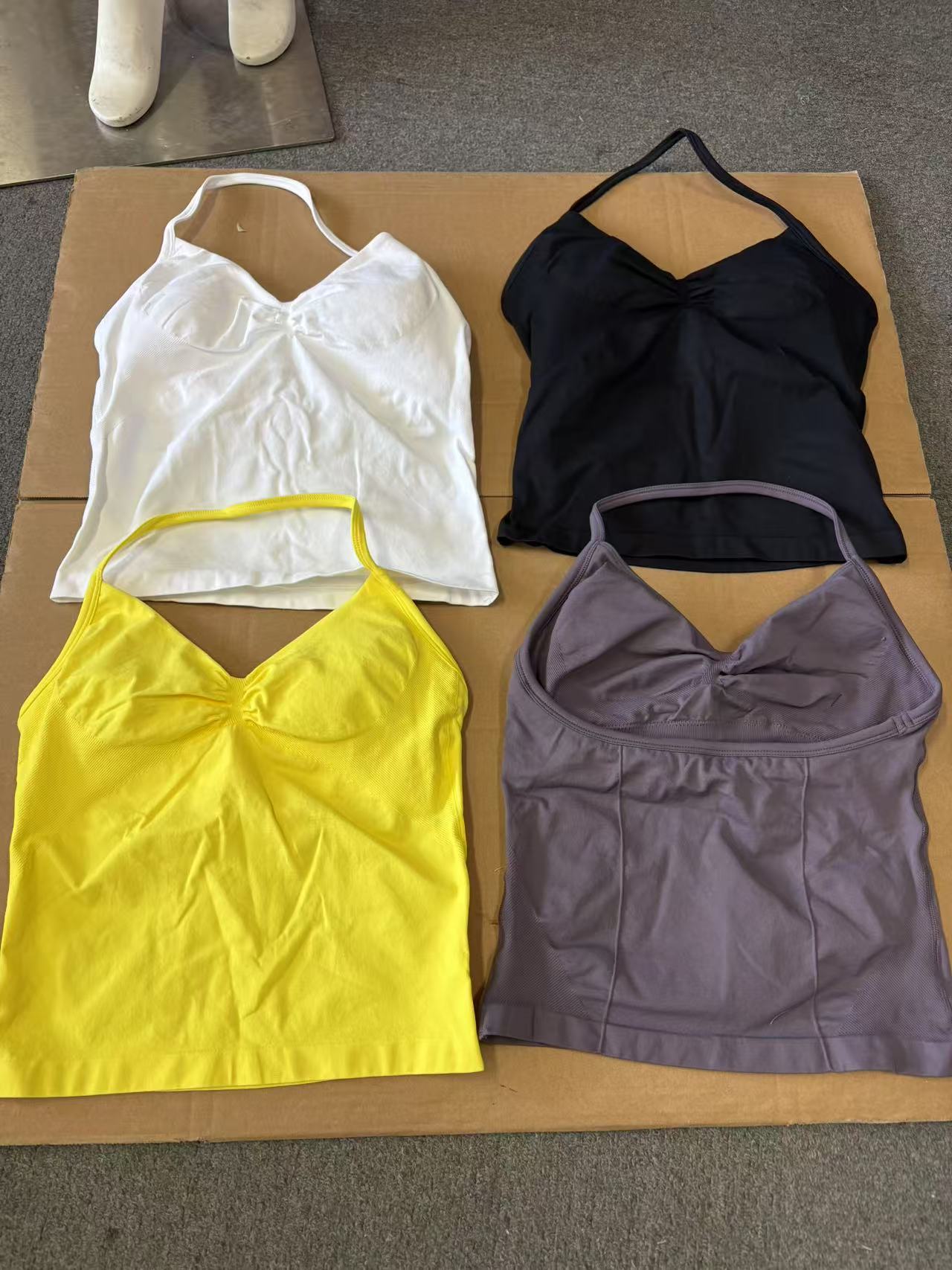2pcs Gym Set for Women Backless Tank Tops Scrunch Seamless Shorts XL Fitness Activewear Breathable Workout Apparel Solid Summer
