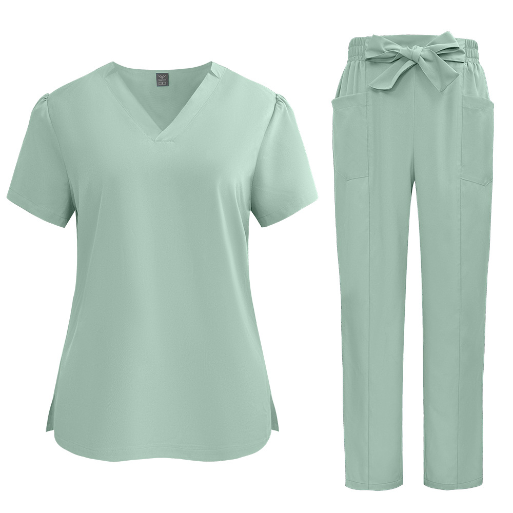 Ladies' Thin Comfortable Breathable Dobby Fabric Doctor Uniform Set ODM Supply Beauty Salons Maternity Centers Dental Clinics