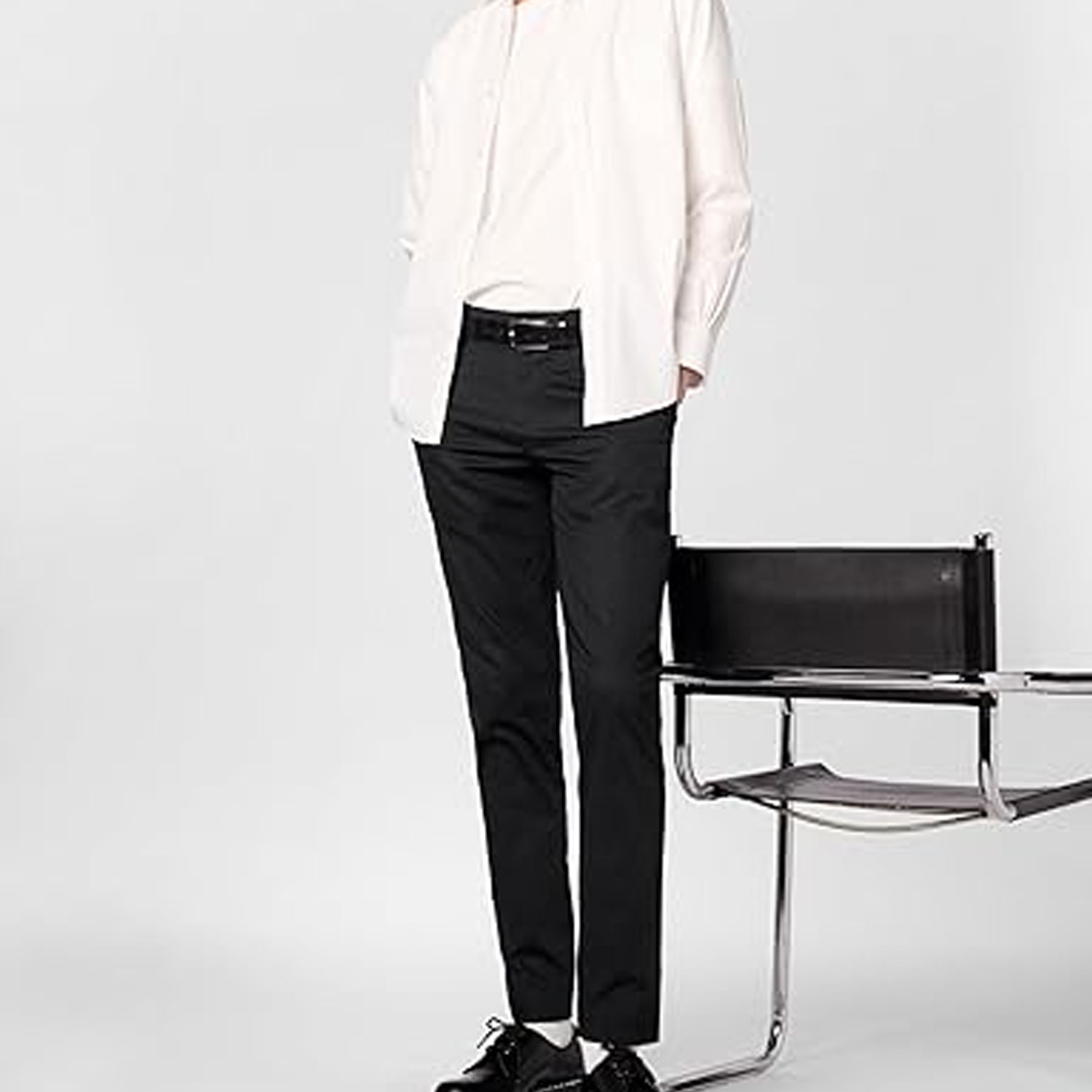 Mens Slim Fit Canvas Chino Pants Windproof Comfortable Cotton Blend Casual Office Workwear Trousers Modern Streetwear