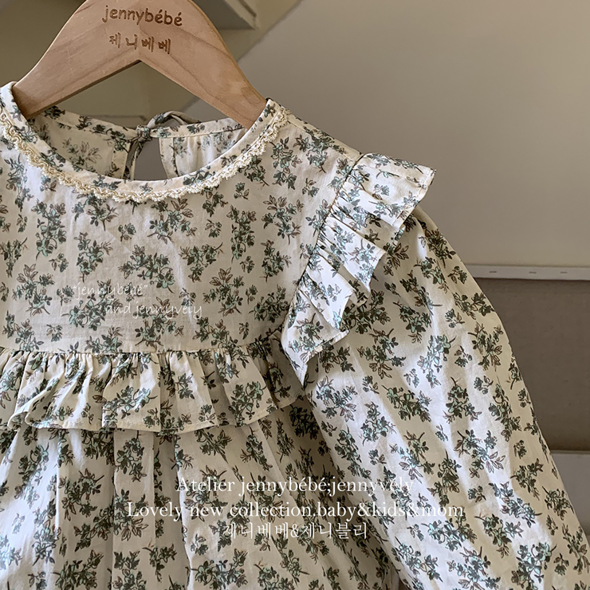 Custom Logo Autumn Baby Girls Clothing Small Broken Flower Baby Romper Flying Sleeve Kids Girls Clothing Baby Girls Dress