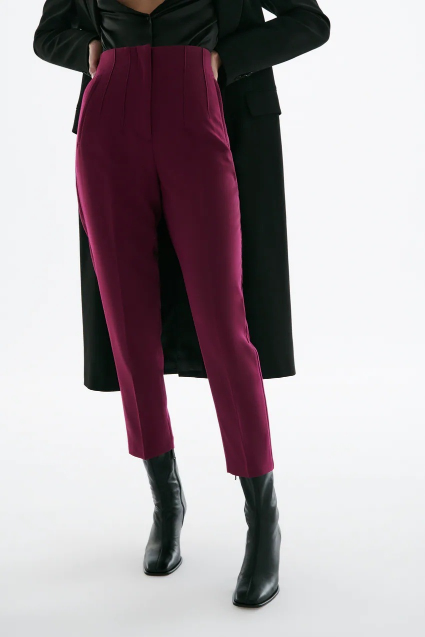 Hot Sale 33 Colors High Quality Women's Slim Knitting Trousers Long Pants with High Waisted Bottom Casual Fit Flat Front Style